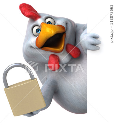 Fun chicken - 3D Illustration 118872663