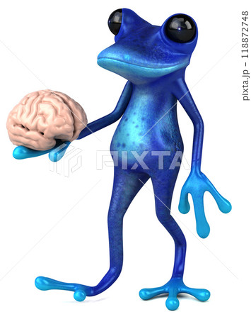 Fun blue frog - 3D Illustration Fun blue frog - 3D Illustration 118872748