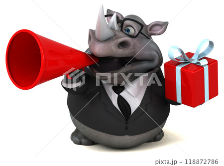 Fun rhinoceros - 3D Illustration 118872786