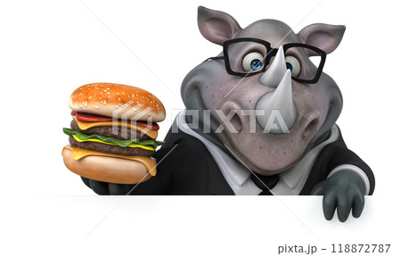 Fun rhinoceros - 3D Illustration Fun rhinoceros - 3D Illustration 118872787