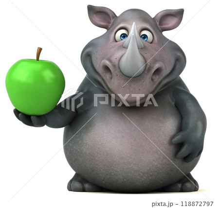 Fun rhinoceros - 3D Illustration 118872797