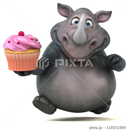 Fun rhinoceros - 3D Illustration Fun rhinoceros - 3D Illustration 118872800
