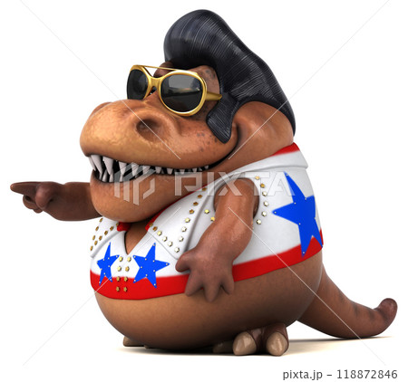 Fun 3D cartoon illustration of a Trex rocker 118872846