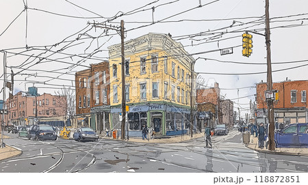 ペンシルベニア州のとある町の風景 ペンシルベニア州のとある町の風景 118872851