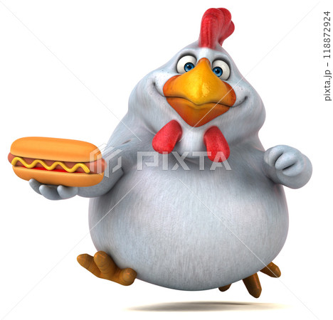 Fun chicken - 3D Illustration 118872924