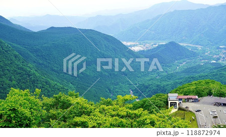 栃木県日光市の明智平展望台から見える日光 118872974