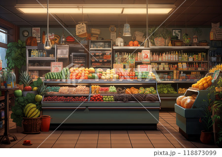 food counter in the store, interior food counter in the store, interior 118873099