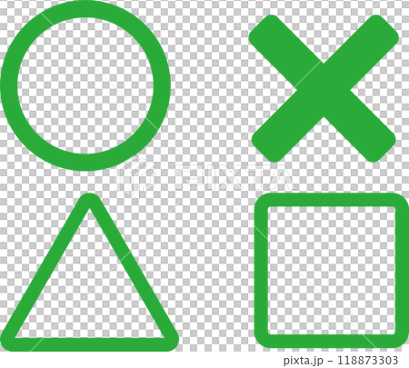 X, Xs, Triangles, Squares Icon Set Quiz 118873303