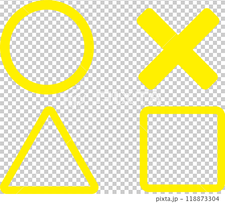 X, Xs, Triangles, Squares Icon Set Quiz 118873304