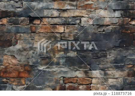 old brick wall brown color for background or texture 118873716