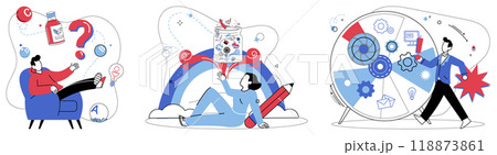 Deep reflection vector illustration. Contemplation is silent partner deep reflection, fostering emotional intelligence Imagination blossoms in garden deep reflection, sanctuary for creative thinking 118873861