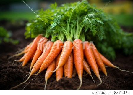 a field with a carrot harvest 118874323