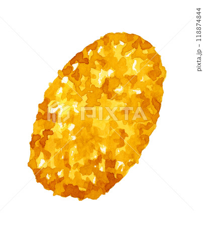 牡蠣フライ・かにクリームコロッケ　料理・食べ物の手描き水彩イラスト素材 118874844