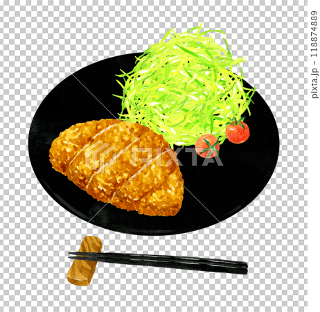 炸豬排套餐 烹飪與食物手繪水彩插畫素材 炸豬排套餐 烹飪與食物手繪水彩插畫素材 118874889