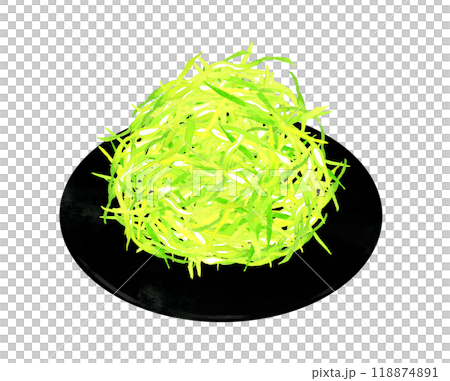 Shredded cabbage - Hand-drawn watercolor illustration of food and cuisine 118874891