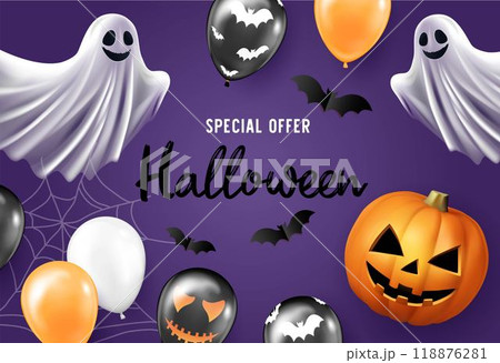 Halloween horizontal banner 118876281