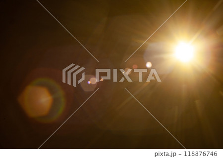 Sun flare on the black background 118876746