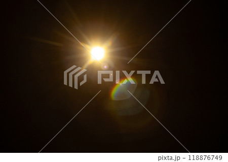 Sun flare on the black background 118876749