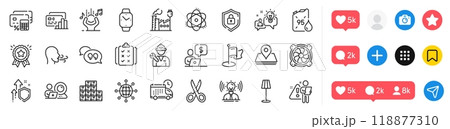 Breathing exercise, International globe and Petrol canister line icons pack. Social media icons. Improving safety, Delivery, Video conference web icon. Pin, Repairman, Floor lamp pictogram. Vector Breathing exercise, International globe and Petrol canister line icons pack. Social media icons. Improving safety, Delivery, Video conference web icon. Pin, Repairman, Floor lamp pictogram. Vector 118877310