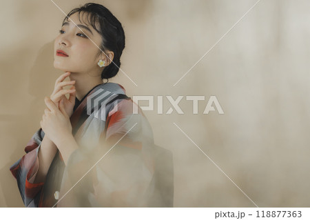 着物の女性 幾何学柄の明仙 着物の女性 幾何学柄の明仙 118877363