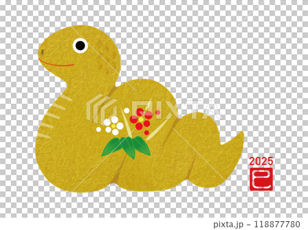 2025 New Year's card, snake year, snake, zodiac ornament 118877780