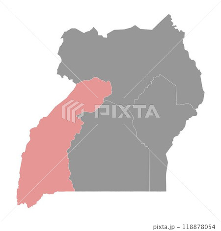 Western Region map, administrative division of Uganda. Vector illustration. Western Region map, administrative division of Uganda. Vector illustration. 118878054