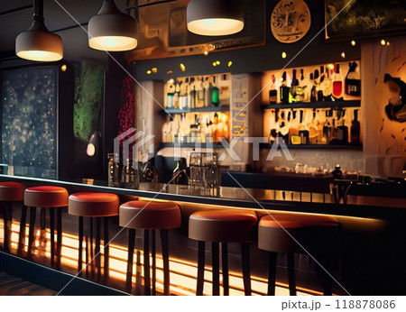おしゃれなバーカウンターのある店内11 おしゃれなバーカウンターのある店内11 118878086