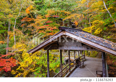 秋の鹿教湯温泉　五台橋 118878263