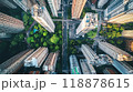 City skyline view with green spaces 118878615