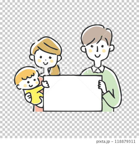 Family with message board 118879311