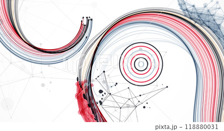 Abstract colored background with many intersecting lines. Hand drawn vector illustration. 118880031