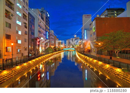 《愛知県》名古屋都市風景 堀川の夜景 《愛知県》名古屋都市風景 堀川の夜景 118880280