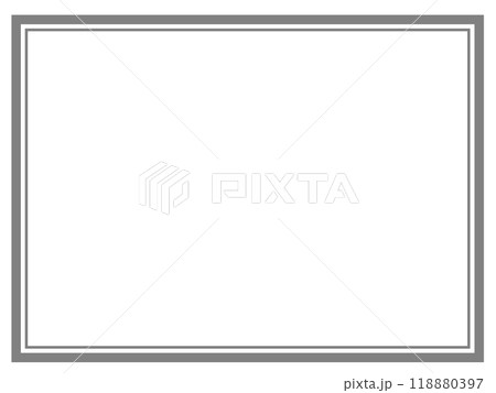 シンプルな二重の四角の枠2(グレー) シンプルな二重の四角の枠2(グレー) 118880397