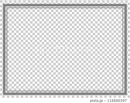 シンプルな二重の四角の枠2(グレー) シンプルな二重の四角の枠2(グレー) 118880397