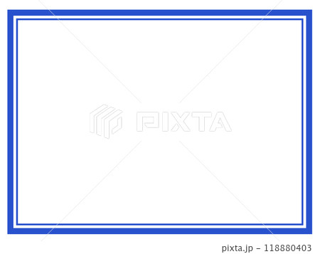 シンプルな二重の四角の枠2(青) シンプルな二重の四角の枠2(青) 118880403