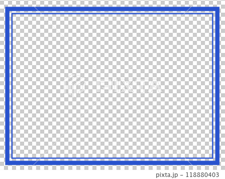 シンプルな二重の四角の枠2(青) シンプルな二重の四角の枠2(青) 118880403