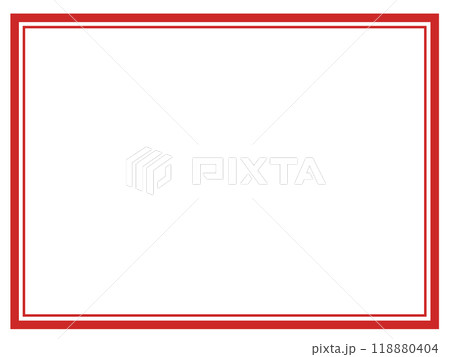 シンプルな二重の四角の枠2(赤) シンプルな二重の四角の枠2(赤) 118880404