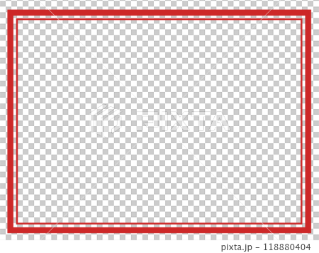シンプルな二重の四角の枠2(赤) シンプルな二重の四角の枠2(赤) 118880404