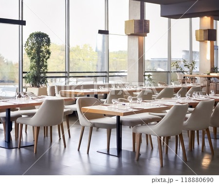 テーブルのあるカフェのイメージ素材 テーブルのあるカフェのイメージ素材 118880690