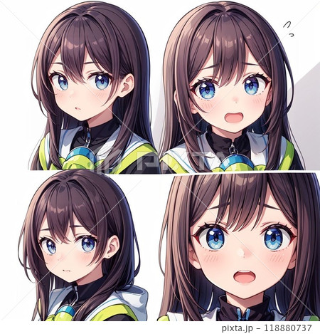 お嬢様の困り顔アイコン用イラスト お嬢様の困り顔アイコン用イラスト 118880737