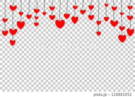 Red heart garland postcard Red heart garland postcard 118881052
