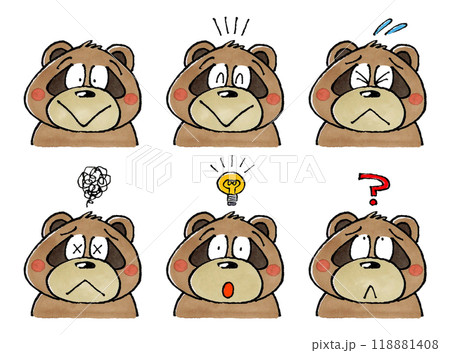 タヌキの表情セット 118881408