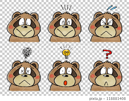 タヌキの表情セット 118881408