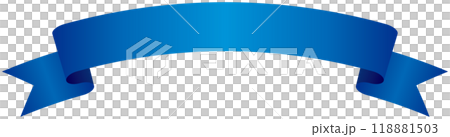Single illustration of a simple curved gradient ribbon 2 (blue) 118881503