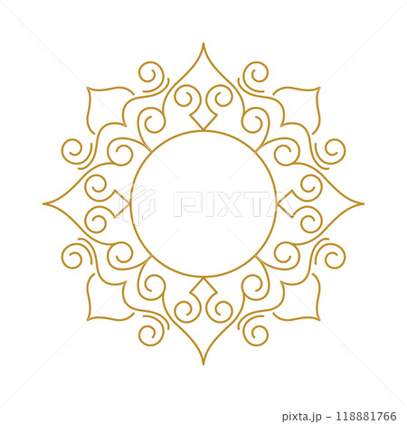 Elegant luxury vintage gold floral frame on white background 118881766