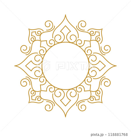 Elegant luxury vintage gold floral frame on white background 118881768