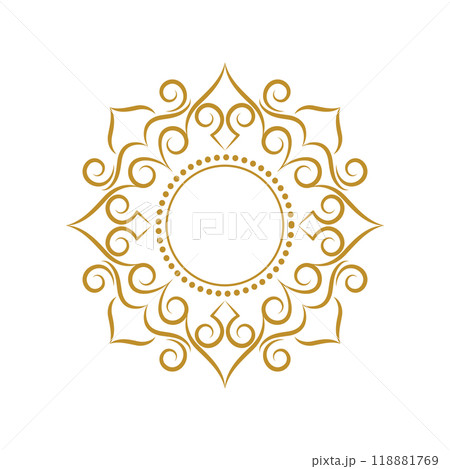 Elegant luxury vintage gold floral frame on white background 118881769