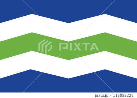 Flag of the city of Burlington, Vermont, USA, on a background of a wooden fence. Conceptual collage. 118882229