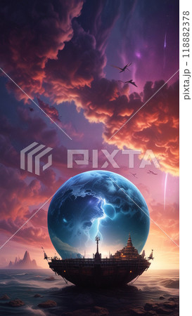 赤と青の幻想風景 118882378