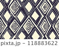 Abstract seamless diamond pattern, navy blue and cream, geometric shapes, bold lines. Generative AI 118883622